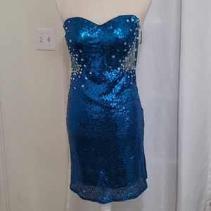 Blue Sequin Dress